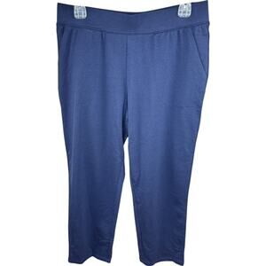 Denim & Co. Petite Easywear French Terry Pant Navy Medium PETITE NWOT Stretch